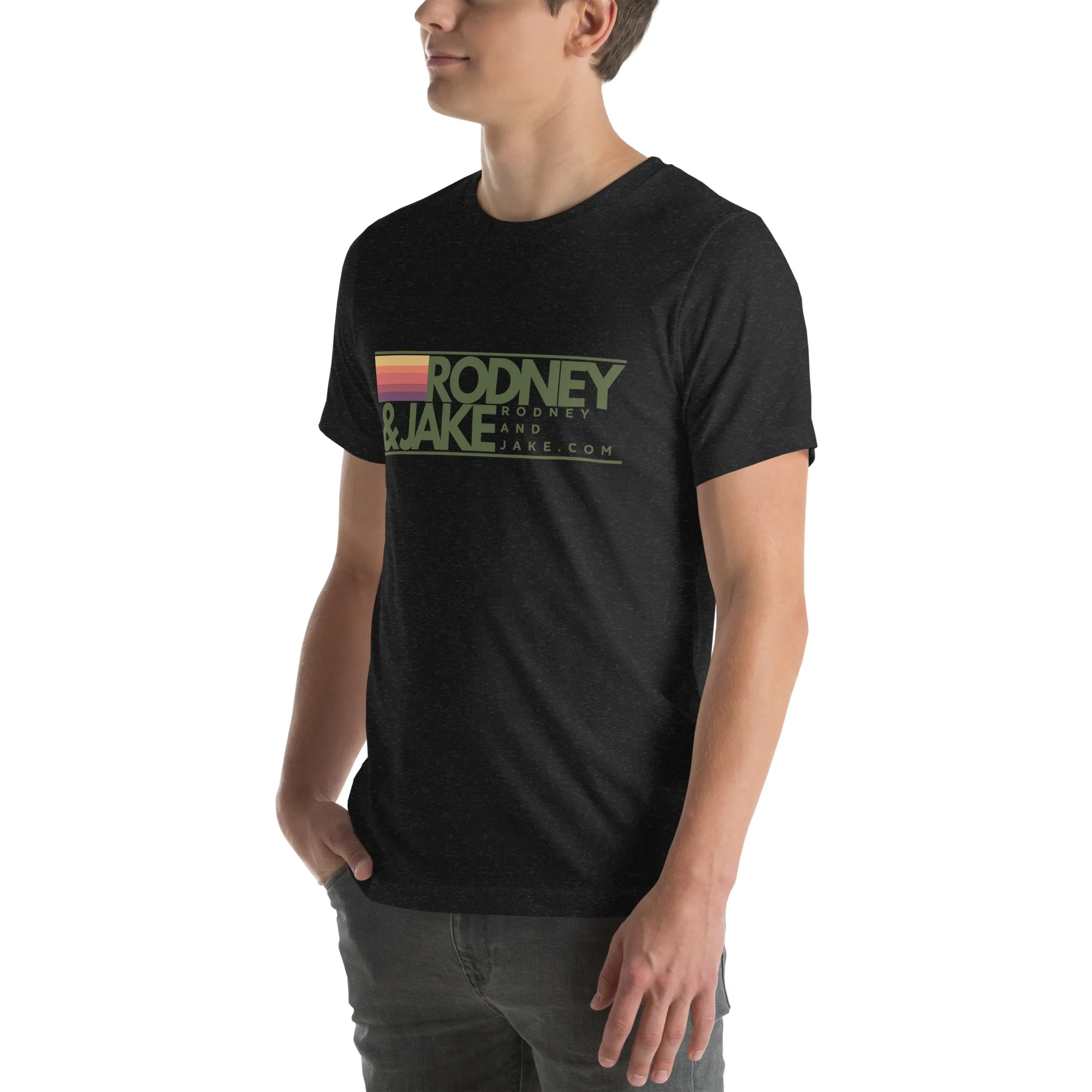 Rodney and Jake - Unisex t-shirt - green logo - Image 4