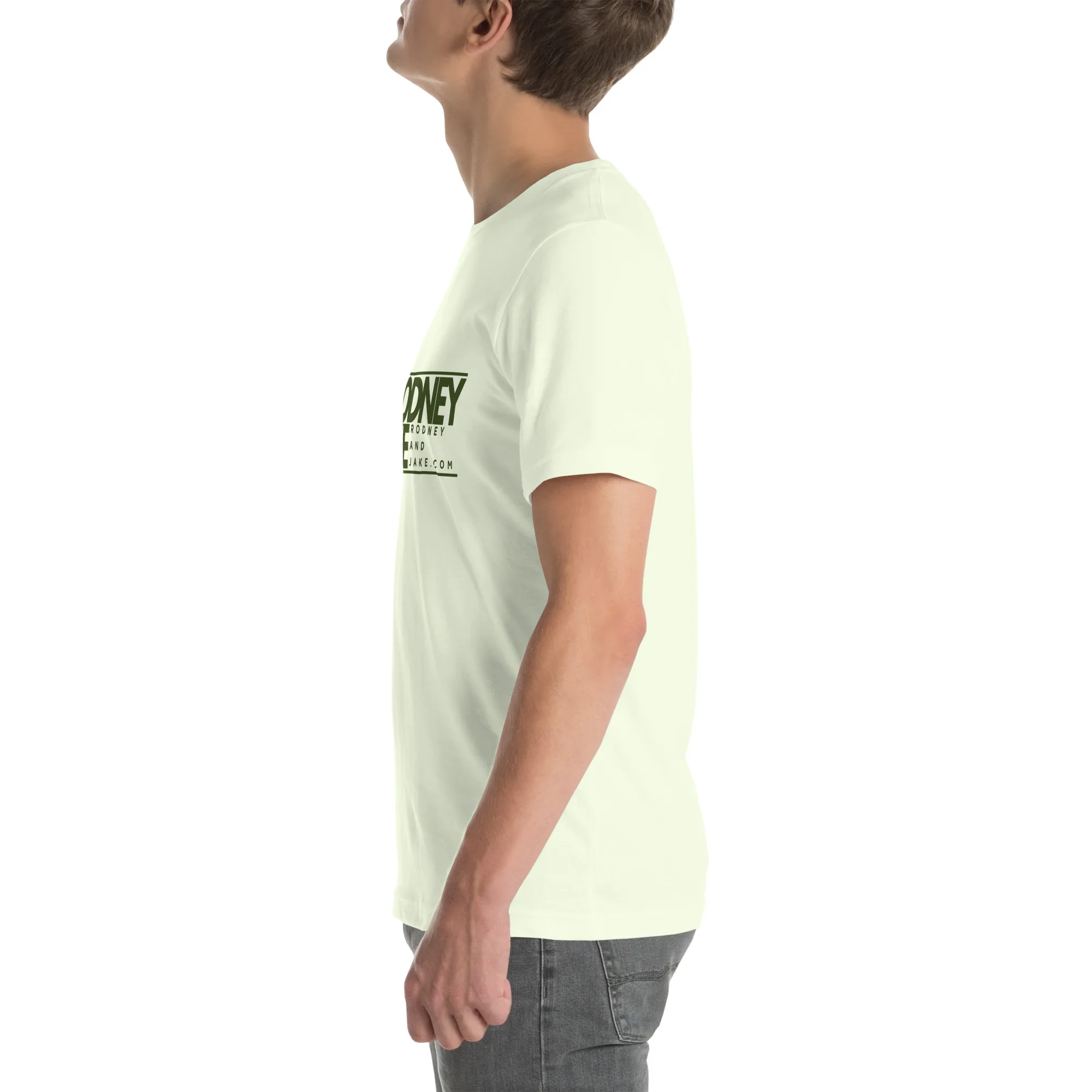 Rodney and Jake - Unisex t-shirt - green logo - Image 51