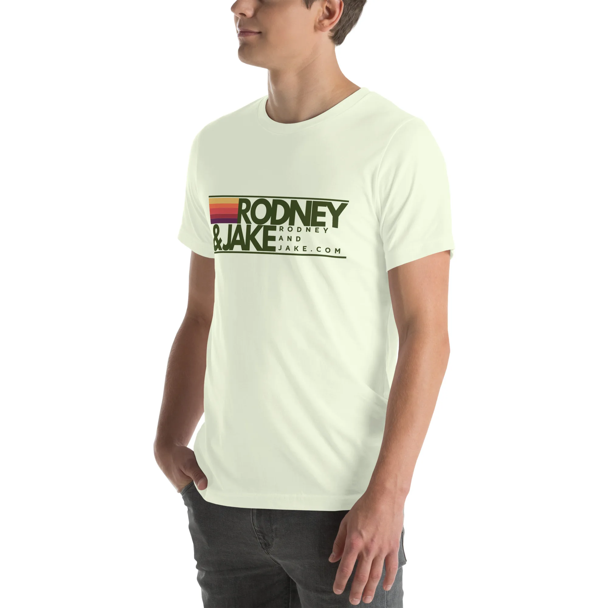 Rodney and Jake - Unisex t-shirt - green logo - Image 52