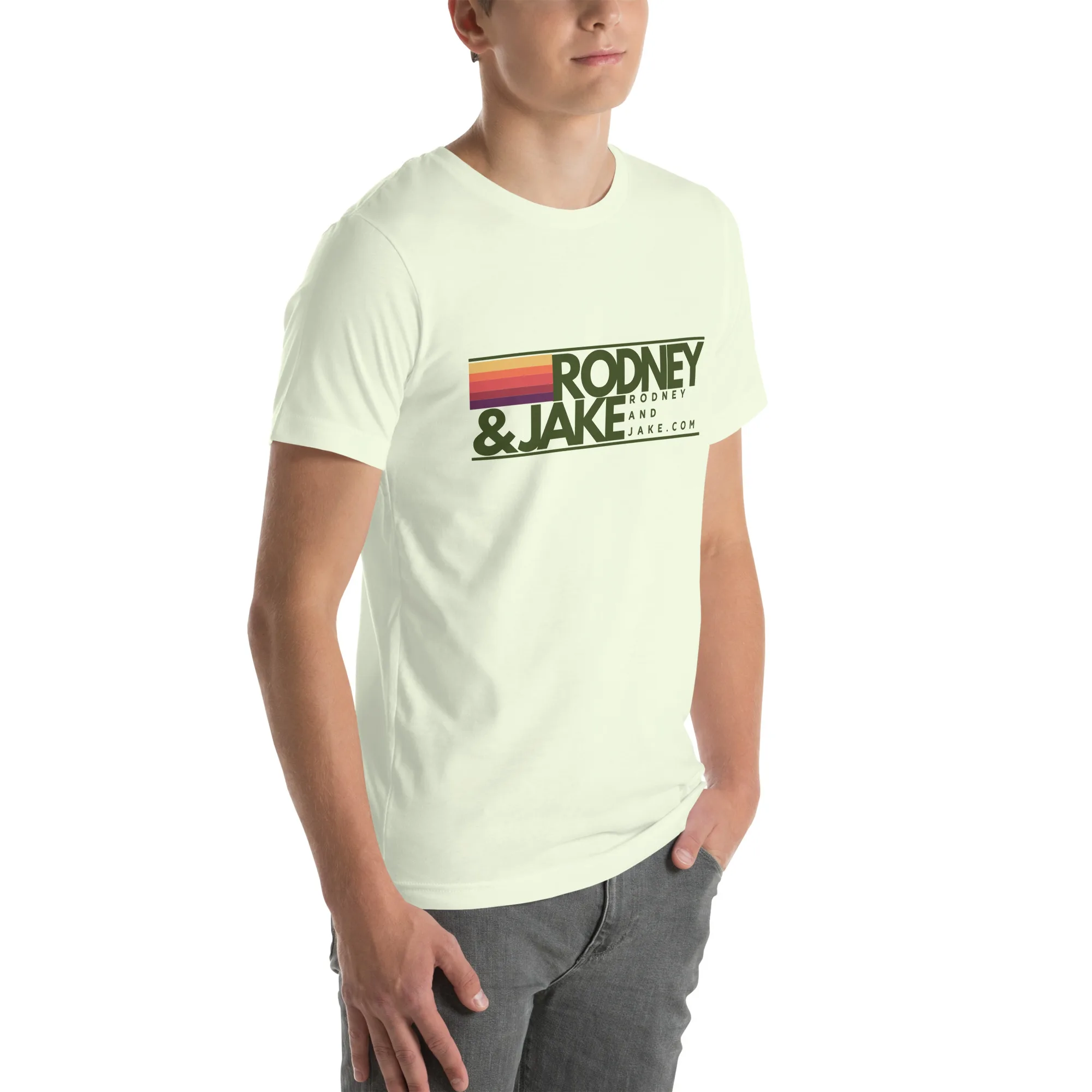 Rodney and Jake - Unisex t-shirt - green logo - Image 54