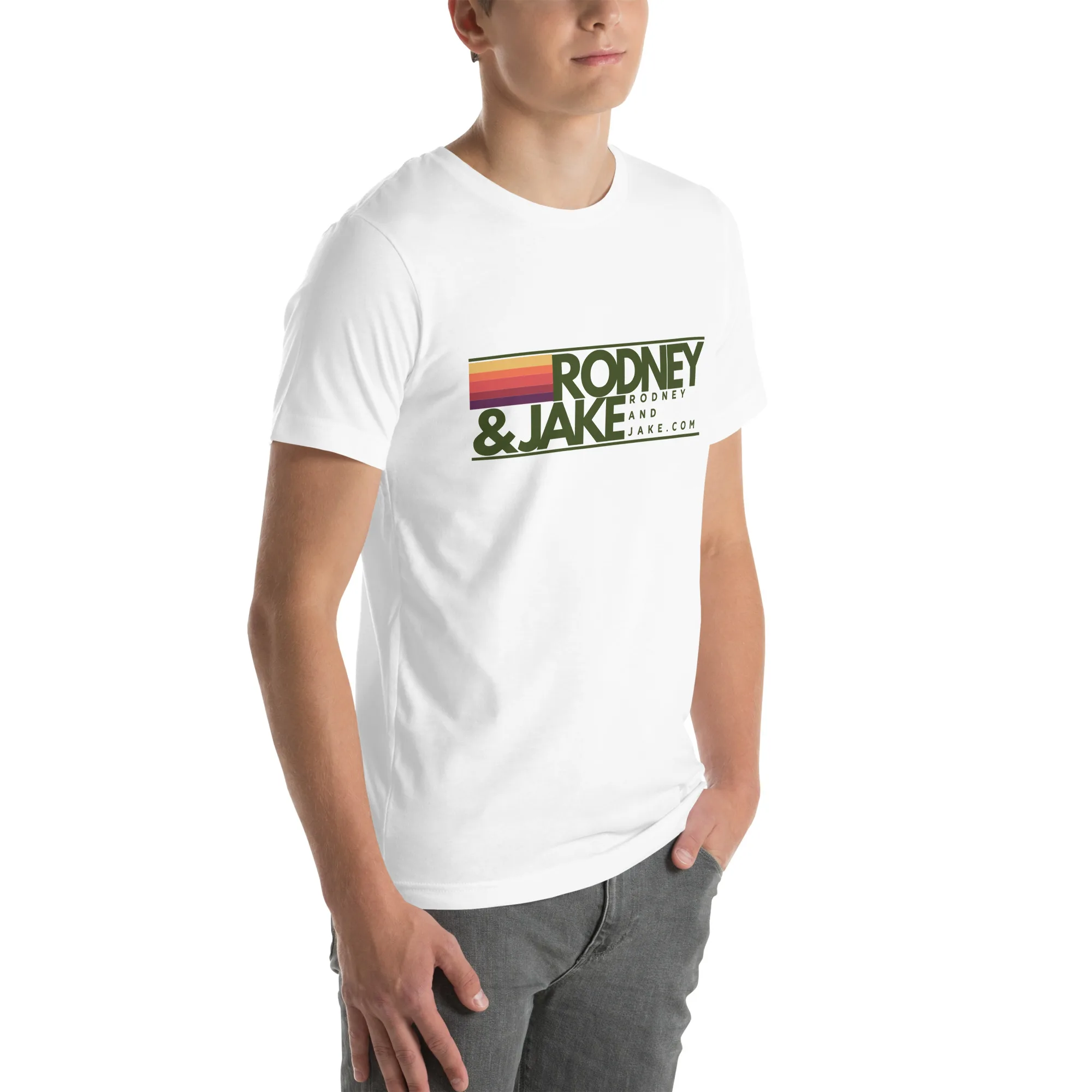 Rodney and Jake - Unisex t-shirt - green logo - Image 60